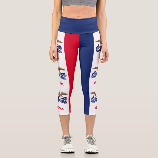 Leggings Capri Drapeau de l'État de l'Iowa (Recto)