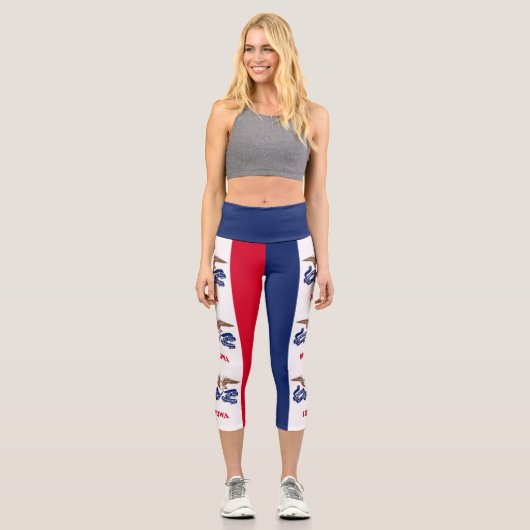 Leggings Capri Drapeau de l'État de l'Iowa (Recto)
