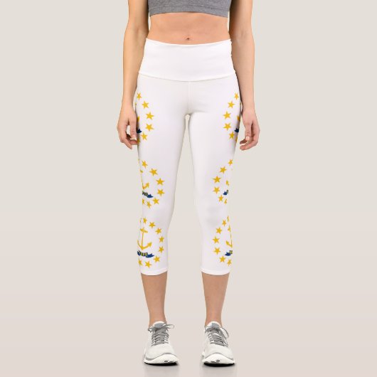 Leggings Capri Drapeau de l'État de Rhode Island (Recto)
