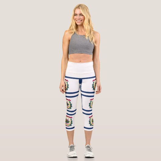 Leggings Capri Drapeau de l'État de Virginie occidentale (Recto)