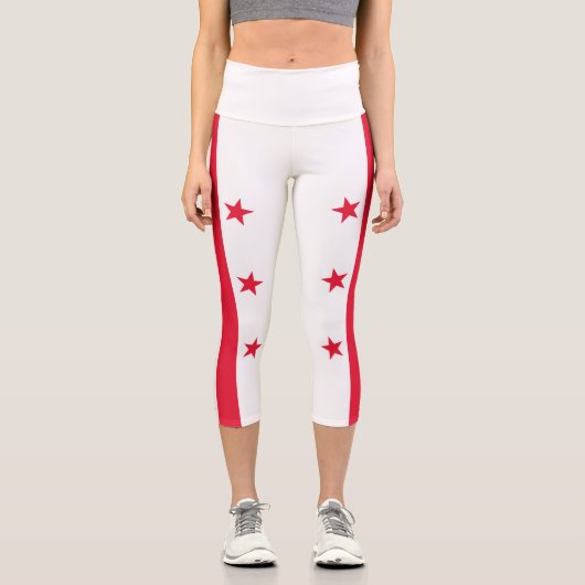 Leggings Capri Drapeau de l'État de Washington DC (Recto)