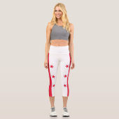 Leggings Capri Drapeau de l'État de Washington DC (Recto)