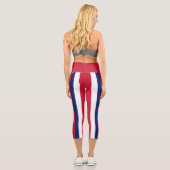 Leggings Capri Drapeau de l'État d'Hawaii (Verso)