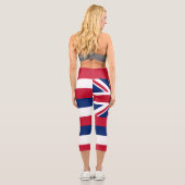 Leggings Capri Drapeau de l'État d'Hawaii (Verso)