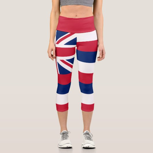 Leggings Capri Drapeau de l'État d'Hawaii (Recto)