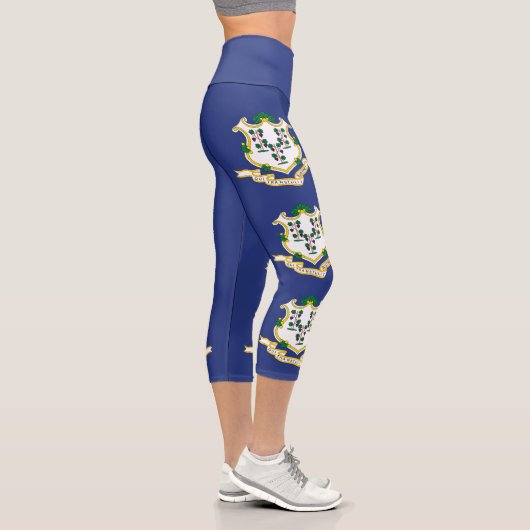 Leggings Capri Drapeau de l'État du Connecticut (Droite)