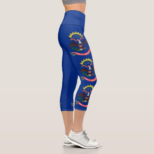 Leggings Capri Drapeau de l'État du Dakota du Nord (Droite)