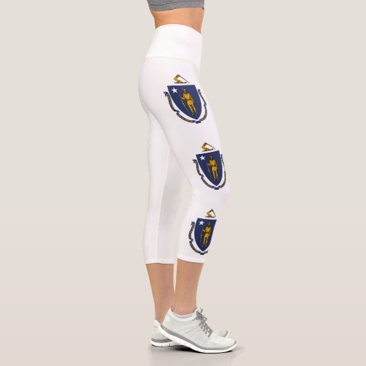 Leggings Capri Drapeau de l'État du Massachusetts (Droite)