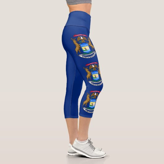 Leggings Capri Drapeau de l'État du Michigan (Droite)