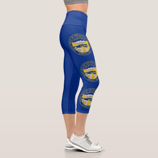 Leggings Capri Drapeau de l'État du Nebraska (Droite)