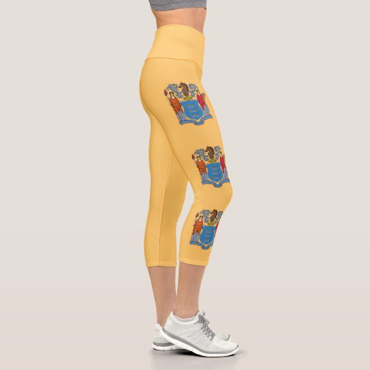 Leggings Capri Drapeau de l'État du New Jersey (Droite)