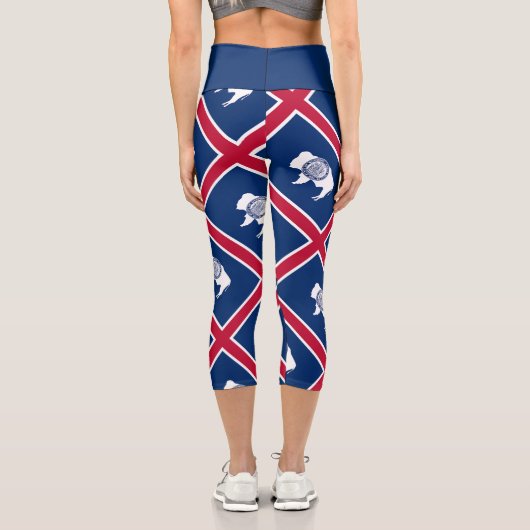 Leggings Capri Drapeau de l'État du Wyoming (Verso)