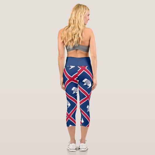 Leggings Capri Drapeau de l'État du Wyoming (Verso)