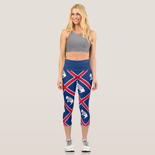 Leggings Capri Drapeau de l'État du Wyoming (Recto)