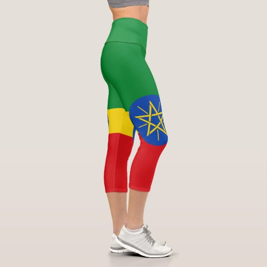 Leggings Capri Drapeau de l'Éthiopie (Droite)