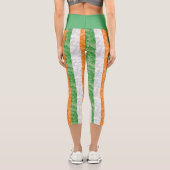 Leggings Capri Drapeau de l'Irlande avec le motif shamrock Capri  (Verso)