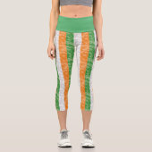 Leggings Capri Drapeau de l'Irlande avec le motif shamrock Capri  (Recto)
