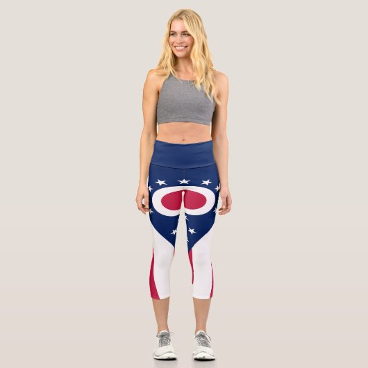 Leggings Capri Drapeau de l'Ohio (Recto)