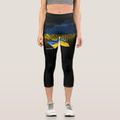 Leggings Capri Drapeau de l'Ukraine (Recto)