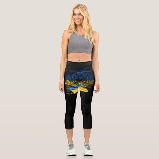 Leggings Capri Drapeau de l'Ukraine (Recto)
