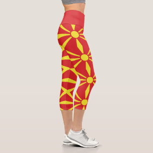 Leggings Capri Drapeau de Macédoine du Nord