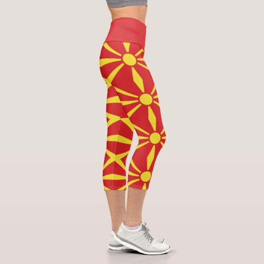 Leggings Capri Drapeau de Macédoine du Nord (Droite)