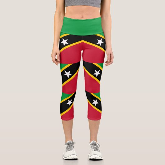 Leggings Capri Drapeau de Saint-Kitts-et-Nevis (Recto)