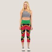 Leggings Capri Drapeau de Saint-Kitts-et-Nevis (Recto)