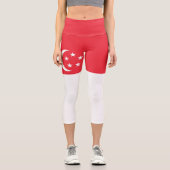 Leggings Capri Drapeau de Singapour (Recto)