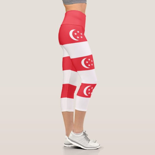 Leggings Capri Drapeau de Singapour (Droite)