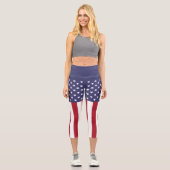 Leggings Capri Drapeau des États-Unis (Recto)