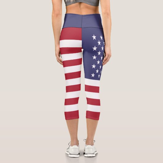 Leggings Capri Drapeau des États-Unis (Verso)