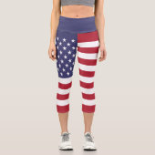 Leggings Capri Drapeau des États-Unis (Recto)