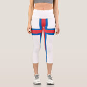 Leggings Capri Drapeau des îles Féroé (Recto)
