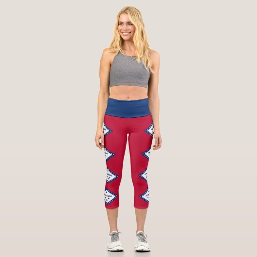 Leggings Capri Drapeau d'État de l'Arkansas (Recto)