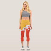Leggings Capri Drapeau du Bhoutan patriotique (Recto)