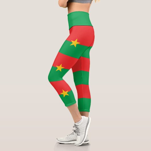 Leggings Capri Drapeau du Burkina Faso patriotique (Gauche)