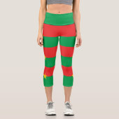 Leggings Capri Drapeau du Burkina Faso patriotique (Recto)