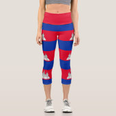 Leggings Capri Drapeau du Cambodge patriotique (Recto)