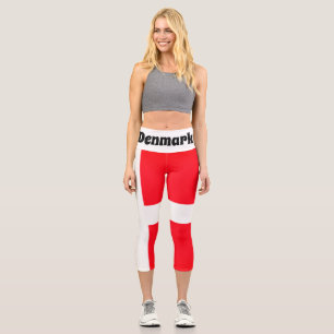 Leggings Capri Drapeau du Danemark Pantalon de yoga
