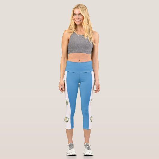 Leggings Capri Drapeau du Guatemala (Recto)