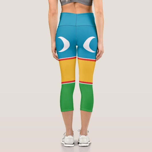 Leggings Capri Drapeau du Karakalpakstan (Verso)