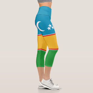 Leggings Capri Drapeau du Karakalpakstan