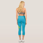 Leggings Capri Drapeau du Kazakhstan (Verso)