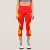 Leggings Capri Drapeau du Kirghizistan (Recto)