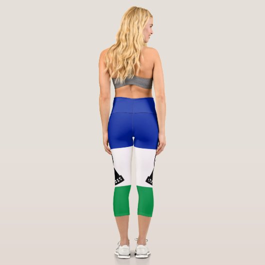 Leggings Capri Drapeau du Lesotho (Verso)