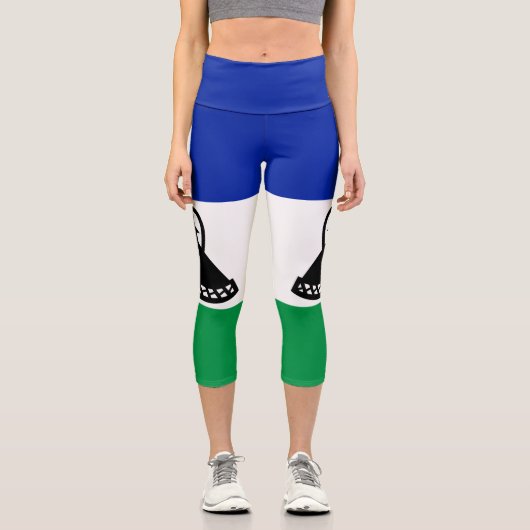 Leggings Capri Drapeau du Lesotho (Recto)