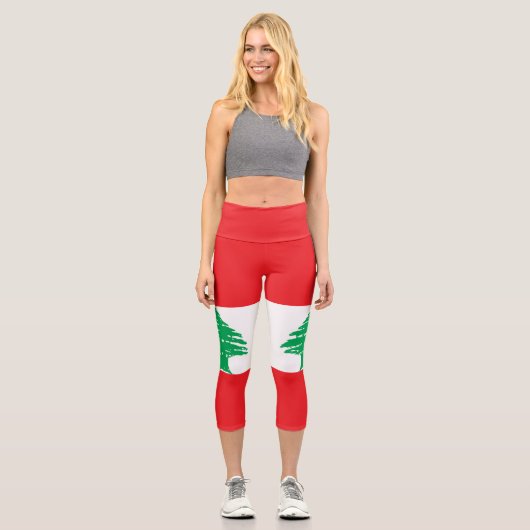 Leggings Capri Drapeau du Liban (Recto)