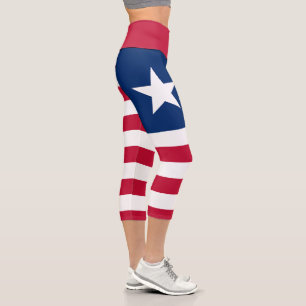 Leggings Capri Drapeau du Liberia