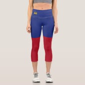 Leggings Capri Drapeau du Liechtenstein (Recto)